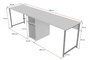 Nordure Twin Study Desk - Pino Atlántico, Negro